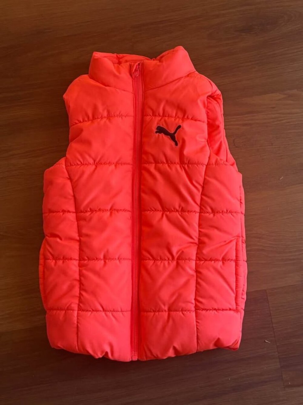 Puma Puffer Vest Coral Girls Kids Size XXS Small 3/4
